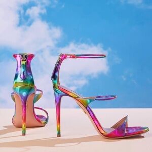 Aquazarra Minute 105 Irridescent Strappy High Heels 38 8 $795